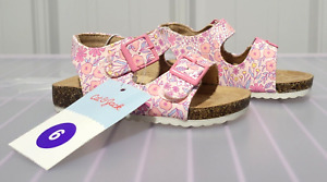 Cat & Jack Little Girls' Size 6 Reagan Pink Floral Designed Footbed Sandals
