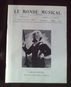 Le monde musicale - N°4 Avril 1938 - Imagen 1 de 1