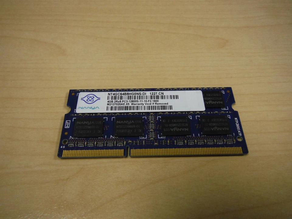NANYA 4GB Pc3-12800s   NT4GC64B8HG0NS-DI  -   DDR3 RAM Notebook Memory - Image 1 of 1