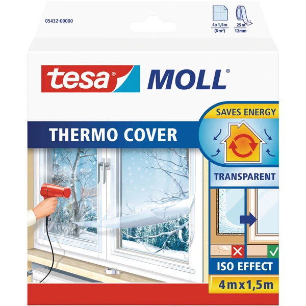 Tesa® 05432 Pellicola Isolante Trasparente Per Finestre 4M X 1,5M - Immagine 1 di 1