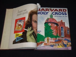 1951-1952 HARVARD A. A. NEWS BOUND VOLUME - 9 FOOTBALL PROGRAMS - KD 6359B - Picture 1 of 13