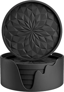Posavasos de Silicona con Soporte, Pack de 6 Alfombrillas Antideslizantes para Bebidas - Imagen 1 de 31