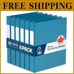 Eco-Friendly D-Ring Binders Set, 1 Inch, Turquoise - Foto 1 di 9