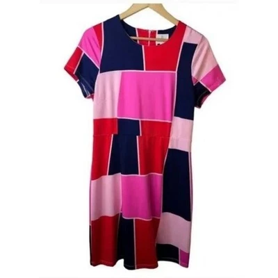 Julie Brown NYC Womens Color Block Geometric Dress M - Image 1 of 4