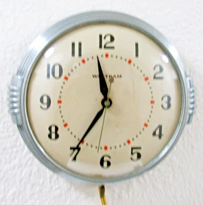 Reloj de Pared Waltham Art Deco Cromo Modelo 900 - Imagen 1 de 10