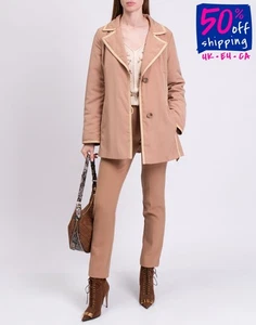 RRP€325 VISCONF Short Overcoat IT44 US8 UK12 L Lightly Padded Belt Made in Italy - Picture 1 of 10