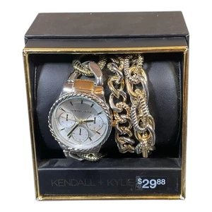 Kendall + Kylie Damenuhr & Armband Set - Silber & Goldfarbene Kette AEKKGC21 - Bild 1 von 5