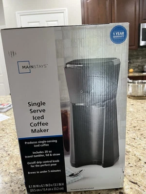 Cafetera helada de una sola porción Mainstays con vaso nueva Foto 1 de 3