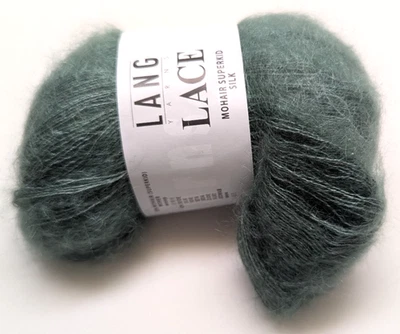 Одинарный моток Lang пряжи кружева 58% мохера 42% шелк 25 г / 340 ярдов 0092 лес DS - Изображение 1 из 2