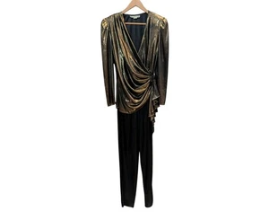 Mono Filigrana Vintage Años 80 Dorado Negro Manga Larga Talla 8 - Imagen 1 de 13