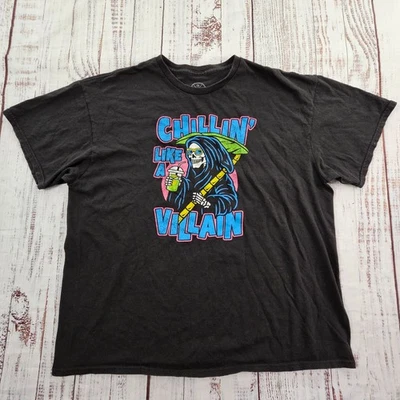 Camiseta de algodón manga corta negra para hombre DOM Grim Reaper Chillin Like A Villain XL Foto 1 de 4