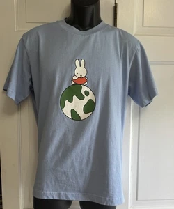 New UNIQLO Dick Bruna PEACE FOR ALL T Shirt Miffy Tee Small Blue - Picture 1 of 9