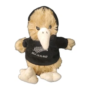 Kiwi Bird Plush Wearing Black New Zealand Hoodie Travel Souvenir Stuffed Animal  - Picture 1 of 10