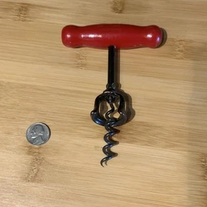 Apribottiglie vino VINTAGE manico in legno rosso - Foto 1 di 8