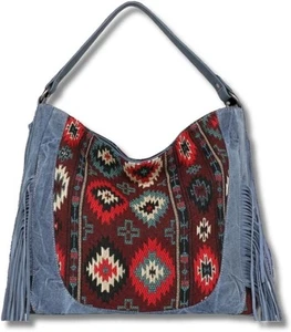 Urbalabs Tapestry Fabric Aztec Hobo Concealed Carry Large Western Fringe - Picture 1 of 8