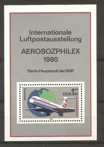GDR 1980 Semipostal AEROSOZPHILEX International Airpost Exhibition Souv Sh MNH - Picture 1 of 1