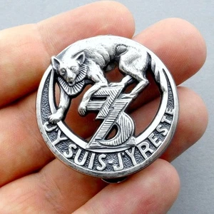 Schakal. J'y suis j'y reste. 3e Regiment de Zouaves. Große Brosche Vintage. Medaille. - Bild 1 von 6