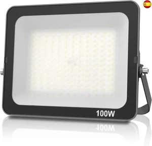  Foco LED Exterior 100W, Proyector IP66 Impermeable Luz Exterior 6500K Blanco  - Imagen 1 de 8
