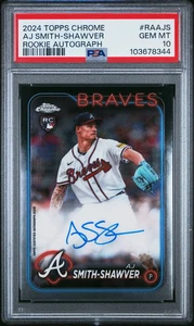 2024 Topps Chrome Rookie Autographs Aj Smith-Shawver #RAAJS PSA 10 - Bild 1 von 2