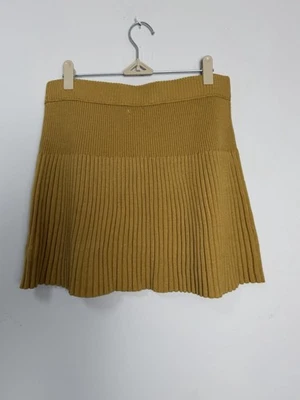 Aerie Take Charge Women's Size Medium Sweater Skirt Pleated Wool Blend Yellow - Image 1 of 4