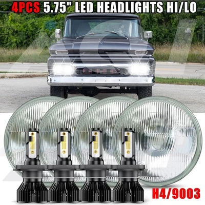 5-3/4" 5.75" For Chevrolet K10 Pickup 1960-1961 LED Headlights High/Low Beam - Image 1 of 4