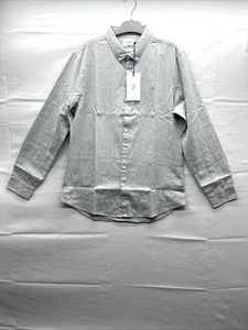 Farah Herren Grau Slim Fit Freizeit Hemd Größe XL Langarm Knopfleiste Brustumfang 46 in - Bild 1 von 12