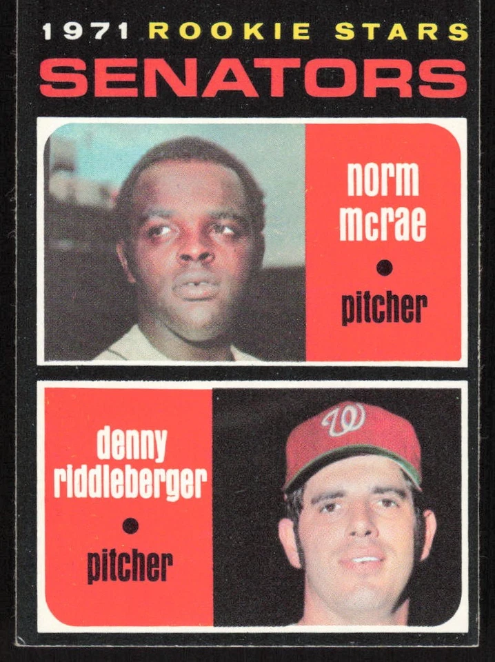 1971 Topps #93 Senators 1971 Rookie Stars (Norm McRae) (JB4) - Image 1 of 2