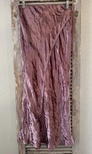 A25 Free People Women’s Pink Velvet Patchwork High Waisted Maxi Skirt Size Small - Picture 1 of 6