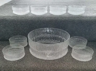 🔶JUEGO DE CUENCOS DE VIDRIO ESTILO IITTALA PAADAR THULE DE COLECCIÓN 9 PIEZAS ESCANDINAVIA EKKALA Foto 1 de 4