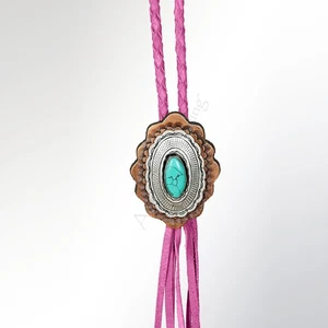 Collar de joyería de cuero genuino trenzado AD American Darling ADJW106E con - Imagen 1 de 4