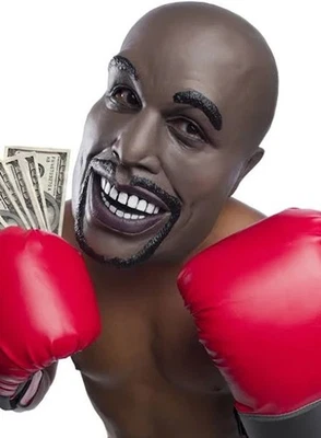 Money Mask Famous Boxer Legend Fancy Dress Halloween Adult Costume Accessory - Image 1 of 2