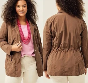 NWT  J. Jill Water Repellent Utility Lightweight Jacket Brown Size 4X Plus $179 - Picture 1 of 4
