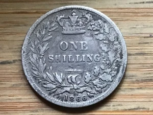 Silbermünze Queen Victoria One Shilling 1866 - Bild 1 von 2
