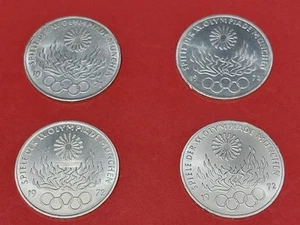 10 DM Gedenk Münze Olympiade in München 1972 Deutschland 1972 D F G J 4x Silber - Bild 1 von 10