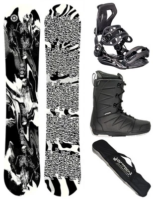 AIRTRACKS Snowboard Set Read My Mind Hybrid Roquero Ancho + Fijación Master + - Imagen 1 de 4