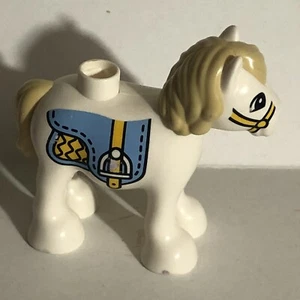 Lego Duplo Pferd Figur Spielzeug weiß Karussell Stück - Bild 1 von 4