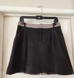 Rachel Roy Charcoal Gray Felted Retro Mini A-Line Skirt Size 8 - Picture 1 of 11