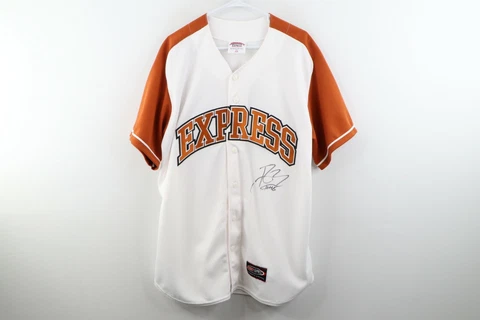 Ramon German Autographed Round Rock Express Minor League Baseball Game Jersey 48 Cover
