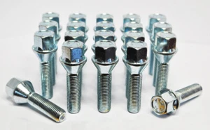 20 x M14 x 1.5, 40mm Thread, Tapered Wheel Bolts (Zinc) - Picture 1 of 2