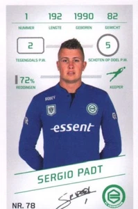 Football Tradingcard Plus 2015-2016 78 Sergio Padt FC Groningen - Imagen 1 de 1
