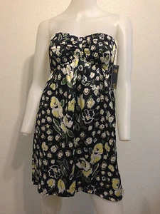NEU LOST TRÄGERLOSES RÖHRENTOP KLEID GEBLÜMT SEXY MOD SOMMER BOHO SMALL - Bild 1 von 9