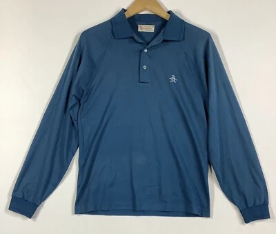 Camisa Polo Vintage Munsingwear Pingüino Azul Manga Larga Talla M Hecha en EE. UU. Foto 1 de 4