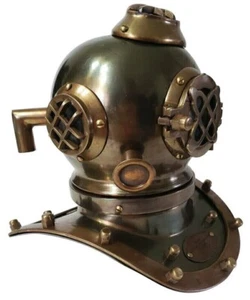 Antique 6 Inch Brass Diving Helmet US Navy Mark V Scuba Deep sea Marine Divers - Picture 1 of 8