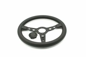 MOMO Prototipo Black Edition 350MM Steering Wheel Black Leather Black Anodized - Picture 1 of 5
