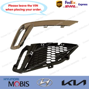 Genuine Right Side Fog Light Grille & Chrome Molding for Genesis G80 Sport 17-20 - Picture 1 of 3