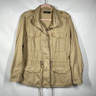 Chaqueta de campo Lauren Ralph Lauren etiqueta negra para mujer L bronceada utilitaria safari viaje Foto 1 de 4