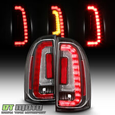 For 2005-2015 Toyota Tacoma Pickup Black Led Strip Tail Lights Lamps Left+Right