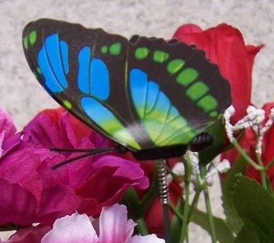 Garden Decor Flower Pot Plant Pick Stake Colorful Butterfly NEW 12“ tall #11 - Image 1 of 4