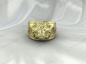 Anillo de sello de diseño de lomo único para hombre, joyería hecha a mano de latón amarillo de alta calidad - Imagen 1 de 24
