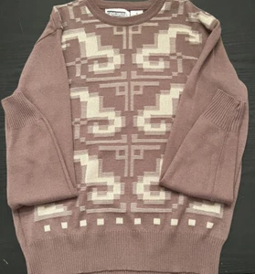 Vintage Forum Wollmischung Rundhals Pullover 80er 90er XL Geometrisch Paisley Italy - Bild 1 von 4